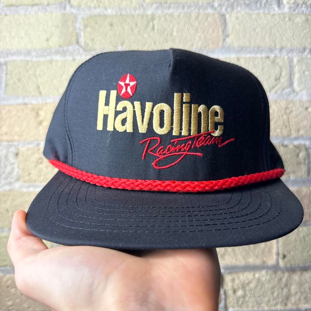 Vintage Black 1980s Texaco Havoline Racing Snapback Cap